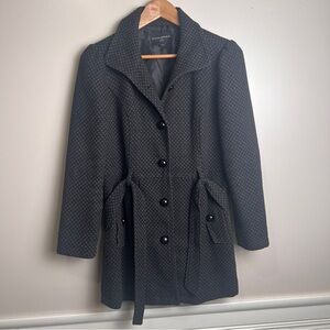 Banana Republic Dark Gray Textured Wool Blend Coat Size PM EUC